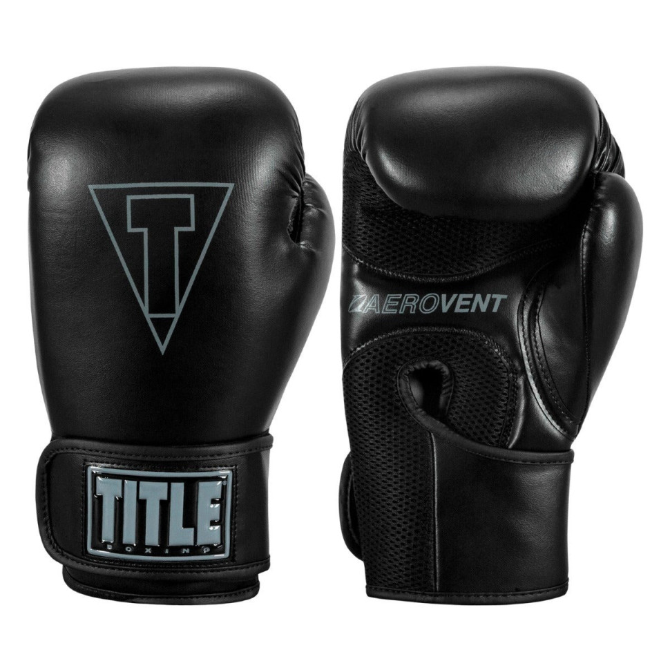 Боксерські рукавиці Boxing Vegan Gloves TITLE VGFBG 16 oz BK/BK 16 унцій (капа в комплекті)