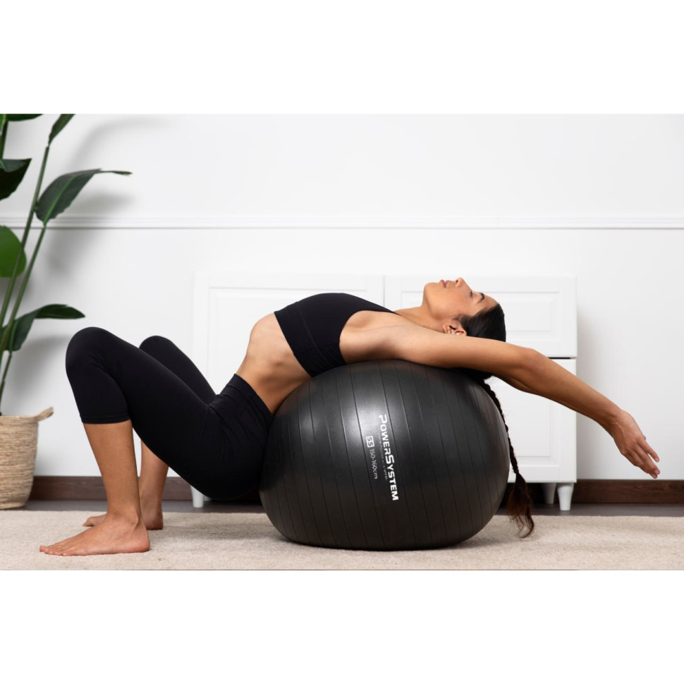 Мяч для фитнеса (фитбол) PRO Gymball Power System 4012BK-0 Black 65 см