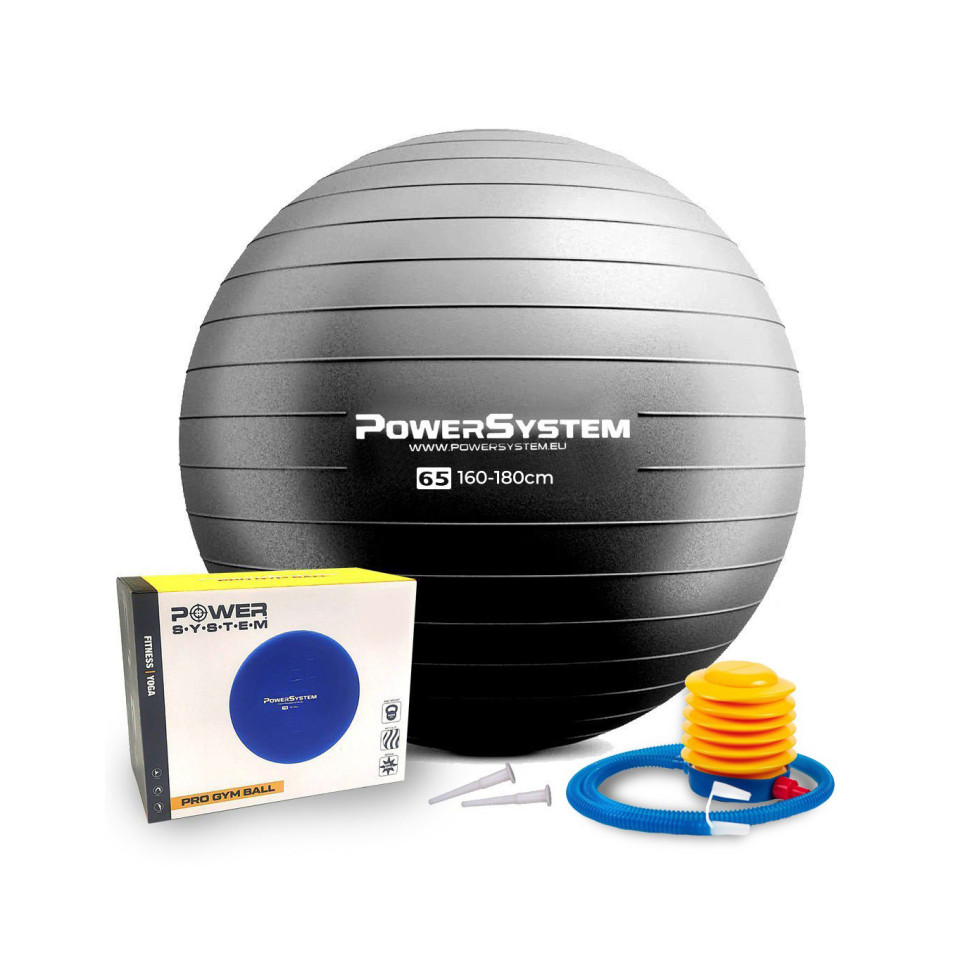 Мяч для фитнеса (фитбол) PRO Gymball Power System 4012BK-0 Black 65 см