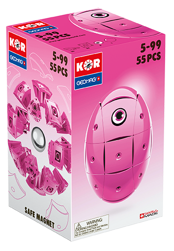 Geomag KOR Pantone Pink | Магнітний конструктор Геомаг Кор рожевий PF.800.674.00