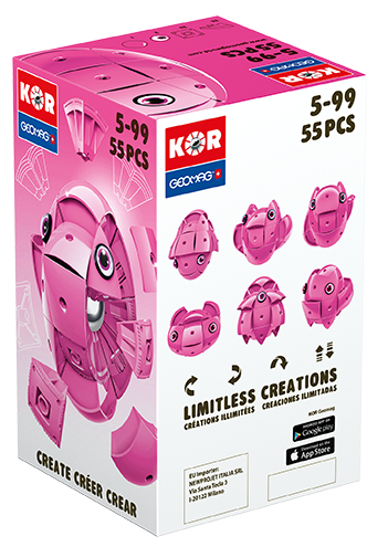 Geomag KOR Pantone Pink | Магнітний конструктор Геомаг Кор рожевий PF.800.674.00