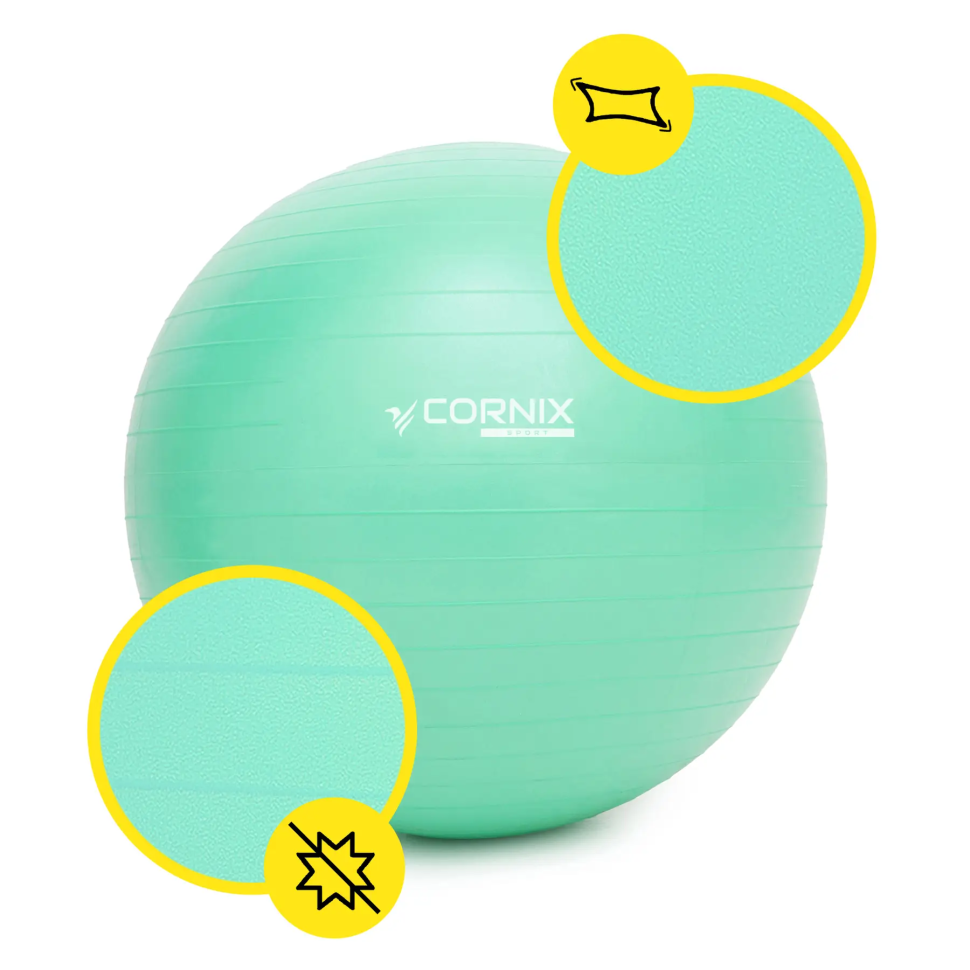 М'яч для фітнесу Anti-Burst Cornix XR-0360 XR-0360 м'ятний 55 см
