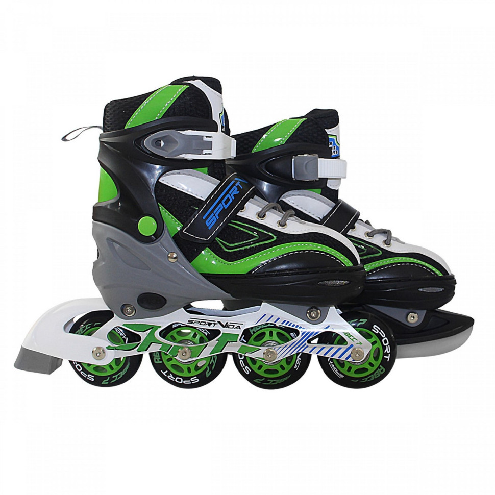 Роликовые коньки SportVida 4 в 1 SV-LG0034 размер 31-34 Black-Green-White