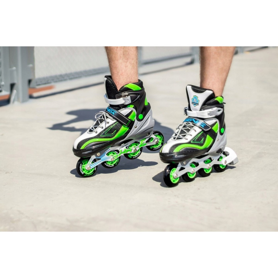 Роликовые коньки SportVida 4 в 1 SV-LG0034 размер 31-34 Black-Green-White