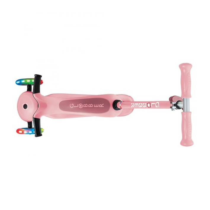Детский самокат/коляска/биговел 3-х колесный GO UP SPORTY GLOBBER 452-710-4 пастельно-розовый, светящиеся колеса до 20/50кг