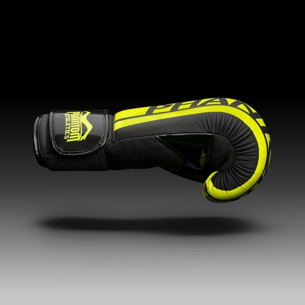 Боксерские перчатки APEX Elastic Neon Phantom PHBG2300-16 Black/Yellow 16 унций