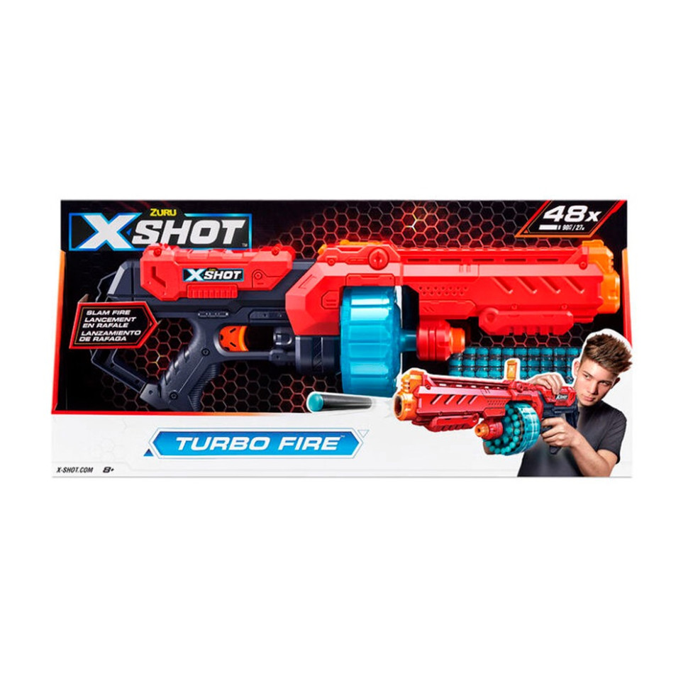 Быстрострельный бластер X-Shot Red Excel Turbo Fire Zuru 36270R 48 патронов