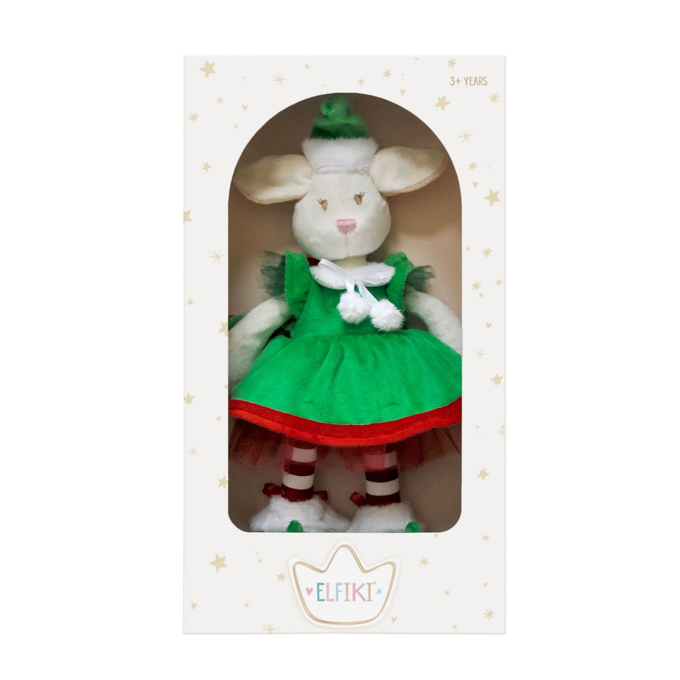 Дитяча м'яка іграшка Ельфік Айлі Christmas ELFIKI ІГ-0079 у червоно-зеленому одязі