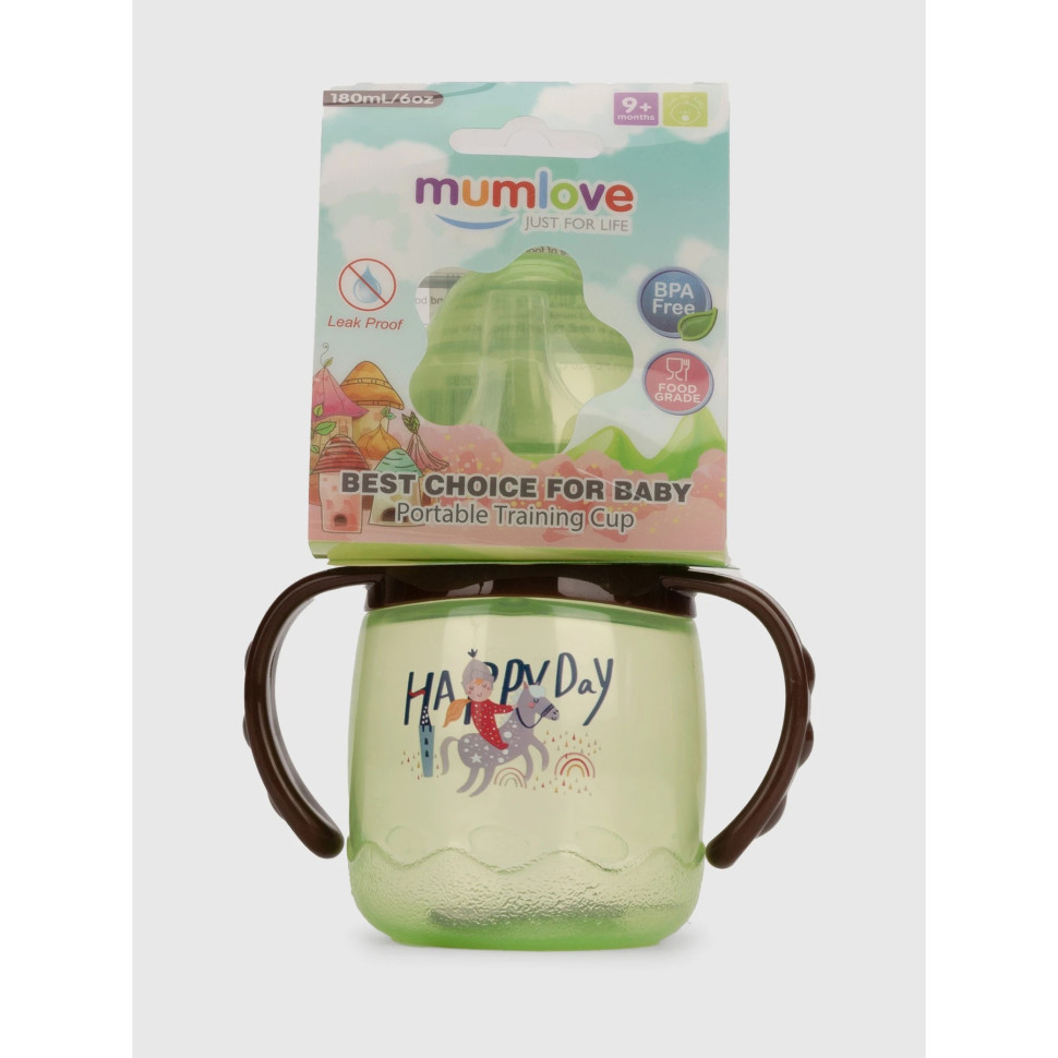 Поїльник з силіконовим носиком Mega Zayka MGZ-0314(Green) 180 мл