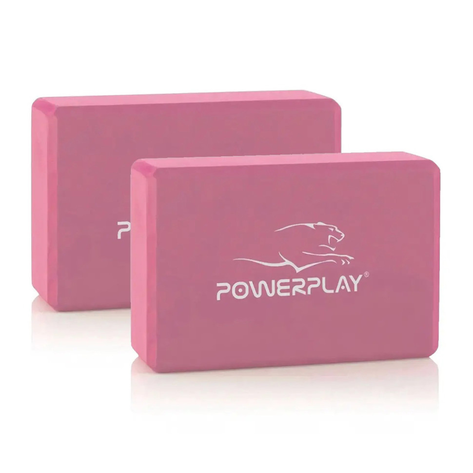 Блоки для йоги Yoga Brick PowerPlay PP_4006_Pink_2in, EVA, Розовые, 2 шт