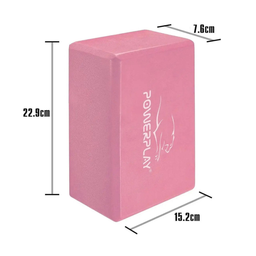 Блоки для йоги Yoga Brick PowerPlay PP_4006_Pink_2in, EVA, Розовые, 2 шт