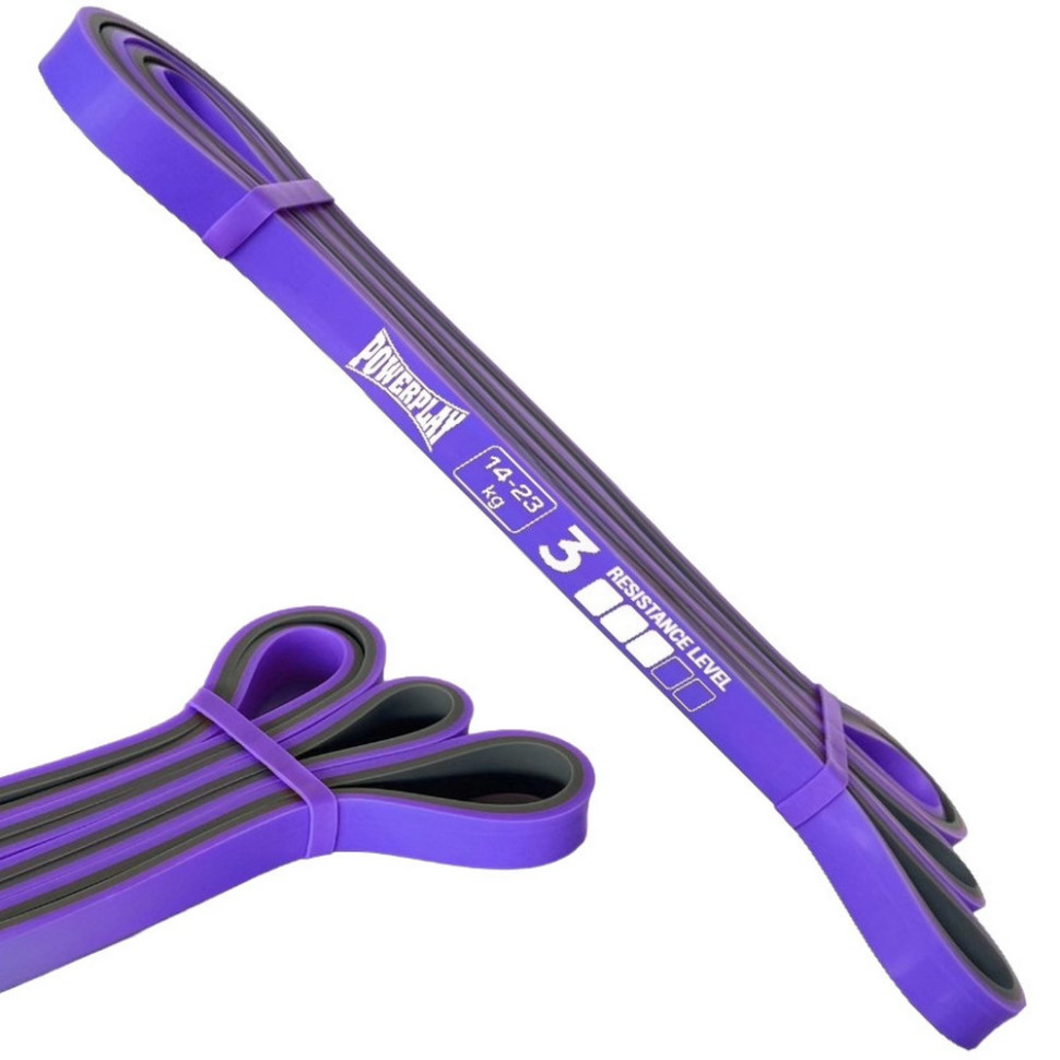 Еспандер-петля (гумка для фітнесу і кроссфіту) 4116 Double Colors PowerPlay PP_4116_Purple_(14-23kg) 14-23 кг