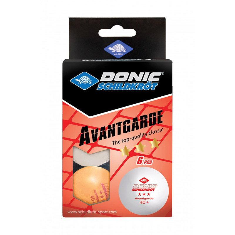 М'ячі для настільного тенісу 6 шт 3-Star Avantgarde Donic-Schildkrot 608530 White