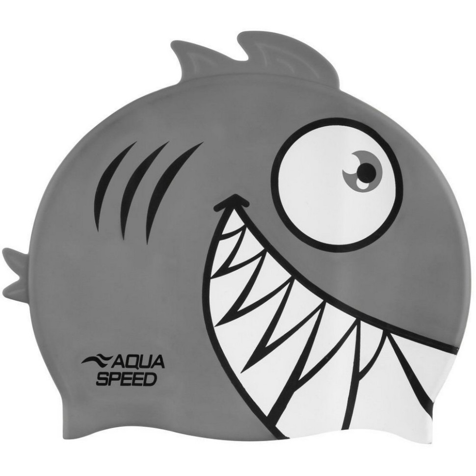 Шапка для плавання ZOO Pirana 9701 Aqua Speed 246-26 піранья, сірий, OSFM