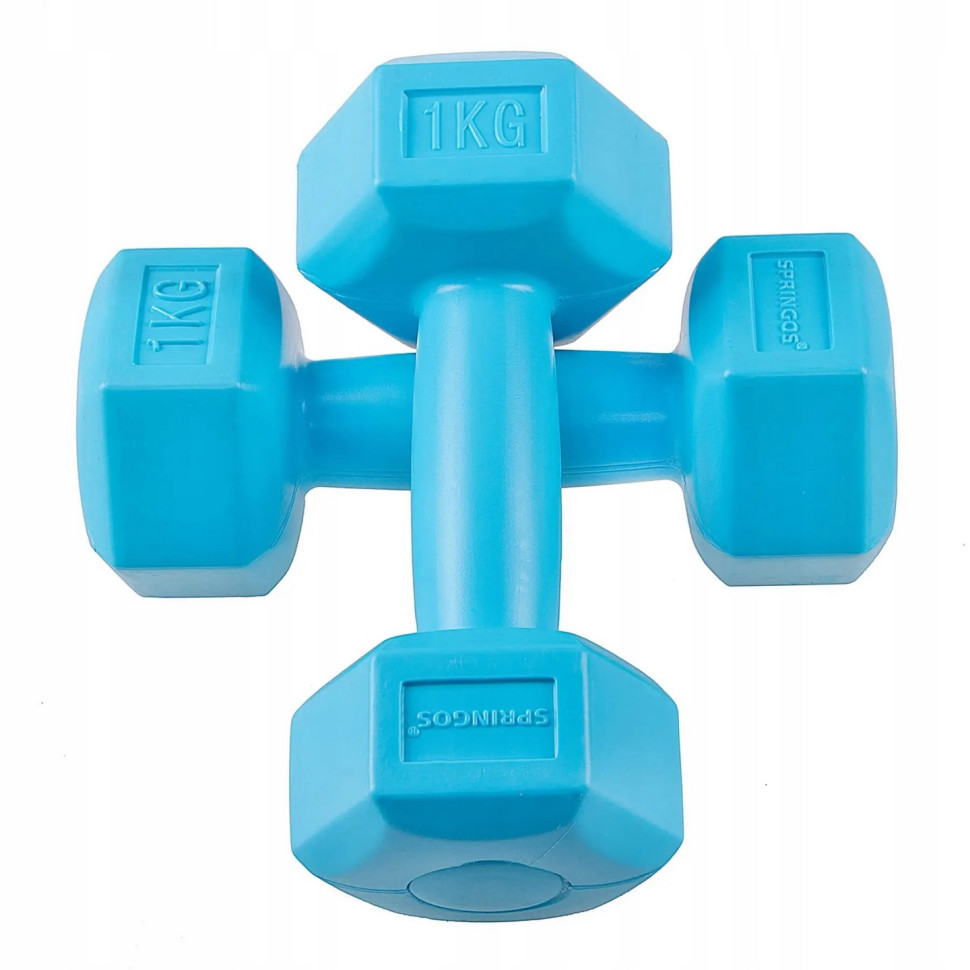 Гантели литые Hex Springos FA1030, 2 x 1 кг 
