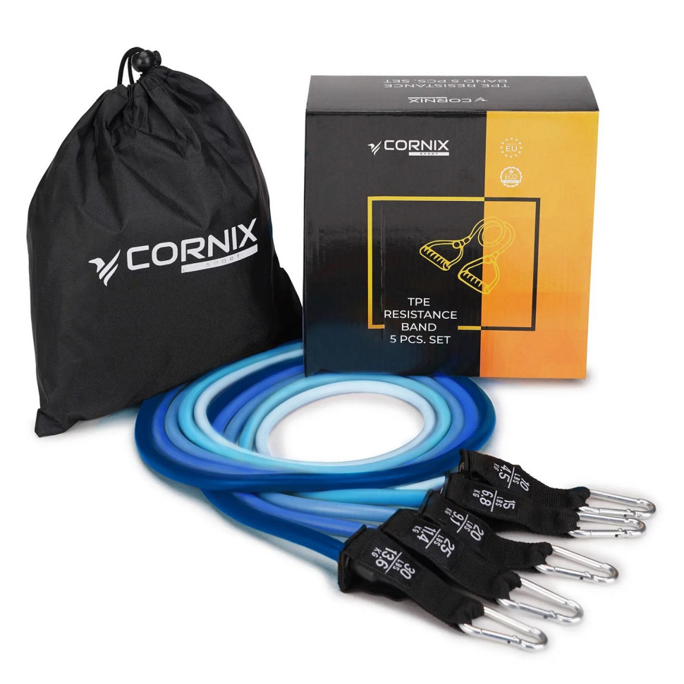 Набір трубчастих еспандерів Cornix XR-0254, 5 шт 4.5-13.6 кг