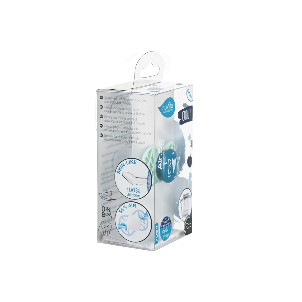 Пустышка Nuvita 7064 Air55 Cool ортодонтическая 0m+ 