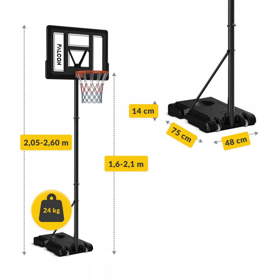 Баскетбольная стойка Junior-2 1.6-2.1 Falcon P-5905973405348