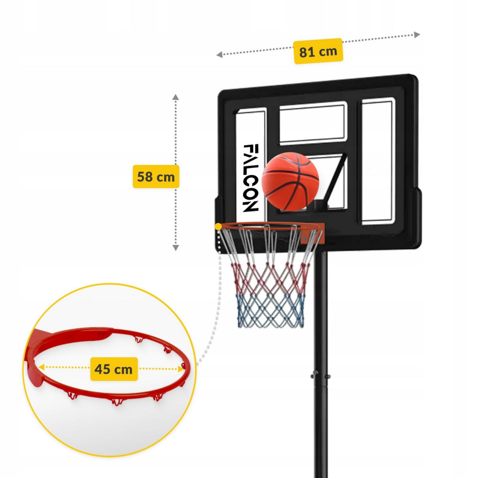 Баскетбольная стойка Junior-2 1.6-2.1 Falcon P-5905973405348