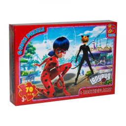 Детский пазл "Леди Баг" G-Toys LB1007 плакат 70 элементов