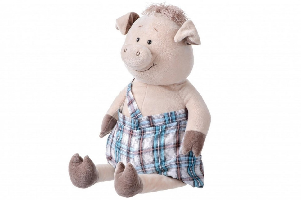 Мягкая игрушка Same Toy Свинка  в комбинезоне 60 см THT705