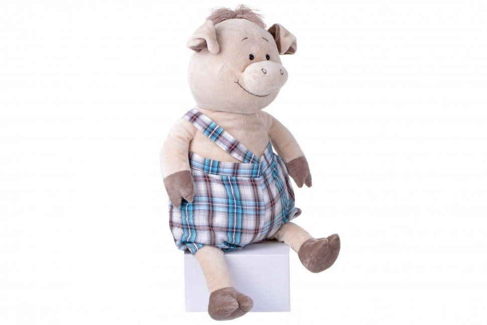 Мягкая игрушка Same Toy Свинка  в комбинезоне 60 см THT705