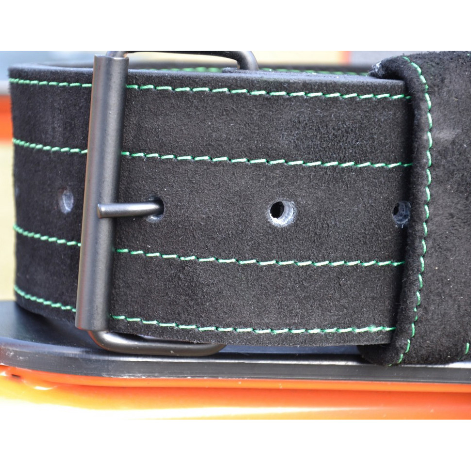 Пояс для тяжелой атлетики MFB-301 Suede Single Prong MadMax MFB-301_L, Black/Green, L