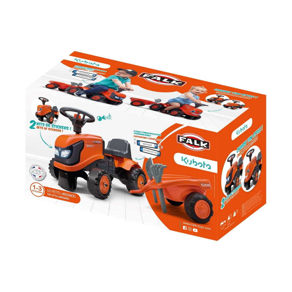 Дитячий трактор FOLK 260C Kubota з причепом