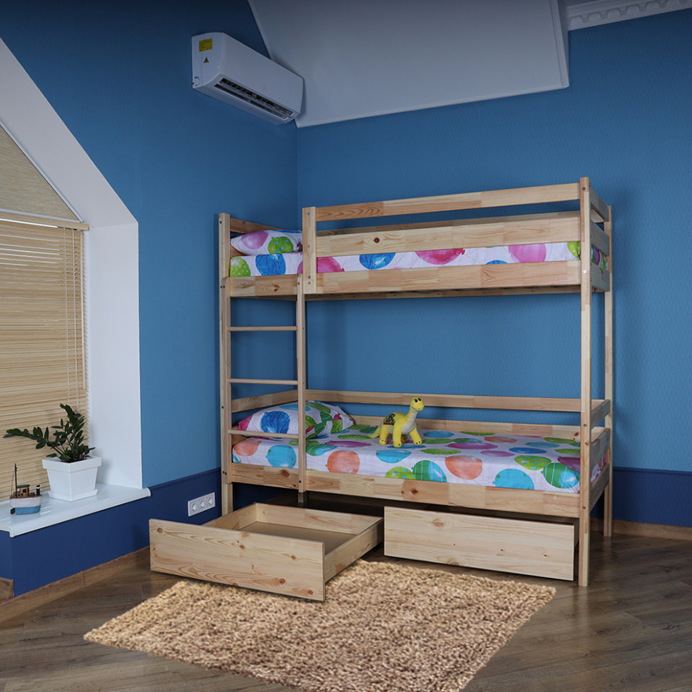 Двухъярусная кровать с ящиками SportBaby babyson 4 лаковая 80x190см