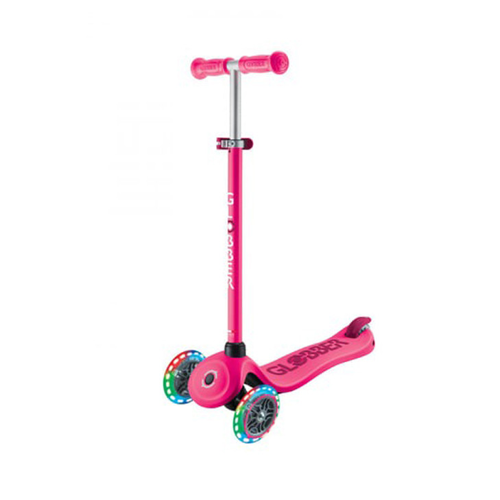 Детский самокат 3-х колесный GO UP SPORTY GLOBBER 452-610-4 пурпурно-розовый, светящиеся колеса до 20/50кг