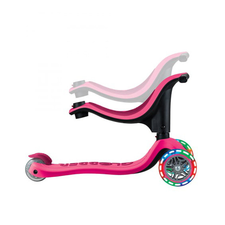 Детский самокат 3-х колесный GO UP SPORTY GLOBBER 452-610-4 пурпурно-розовый, светящиеся колеса до 20/50кг