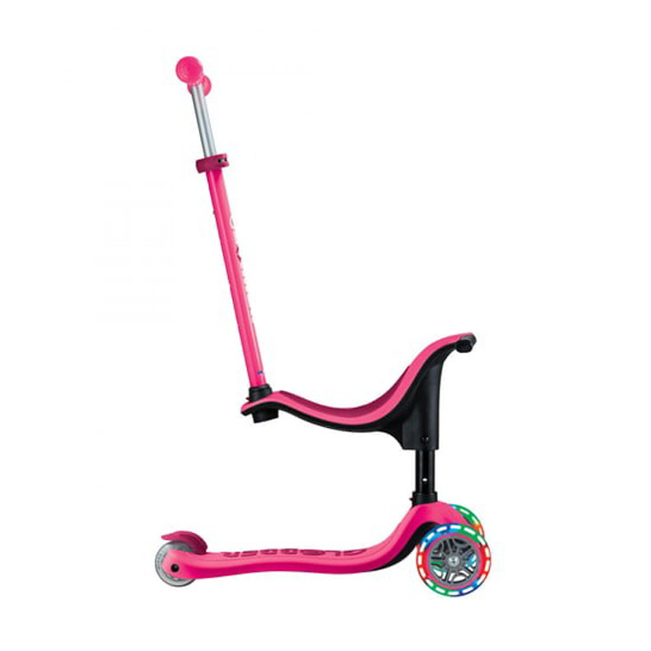 Детский самокат 3-х колесный GO UP SPORTY GLOBBER 452-610-4 пурпурно-розовый, светящиеся колеса до 20/50кг
