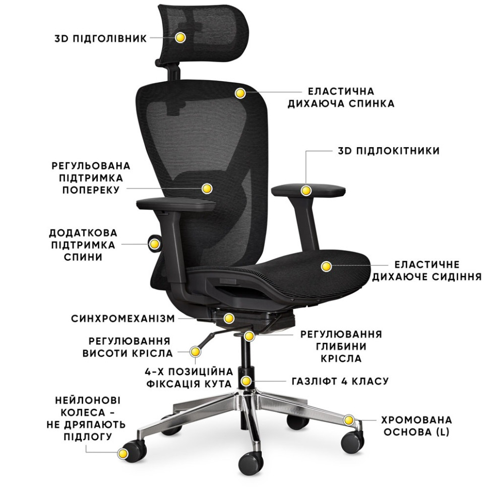 Дитяче крісло Q1 Air Mealux HF-Q1 M/B, Black 