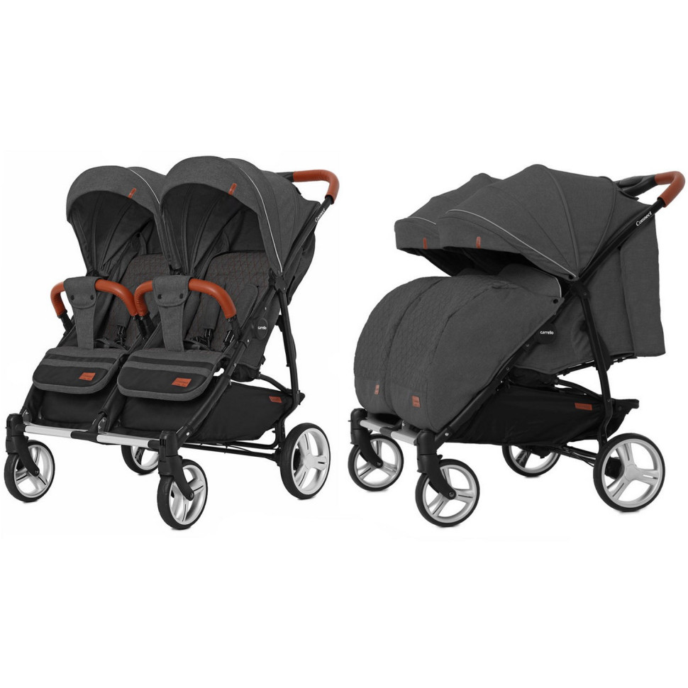 Прогулочная коляска CARRELLO Connect CRL-5502 Serious Black для двойни