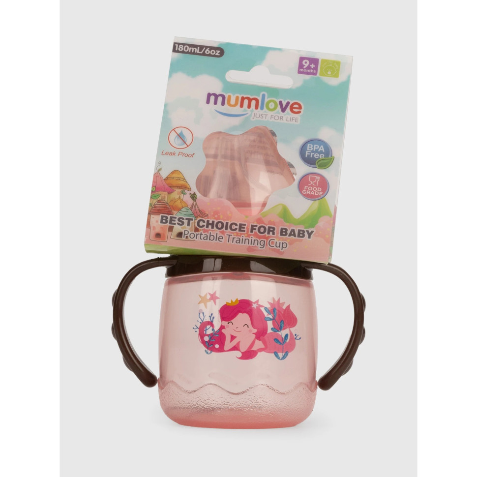 Поїльник з силіконовим носиком Mega Zayka MGZ-0314(Pink) 180 мл