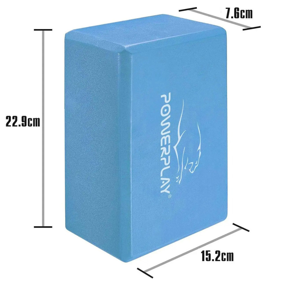 Блоки для йоги Yoga Brick PowerPlay PP_4006_Blue_2in, EVA, Сині, 2 шт.