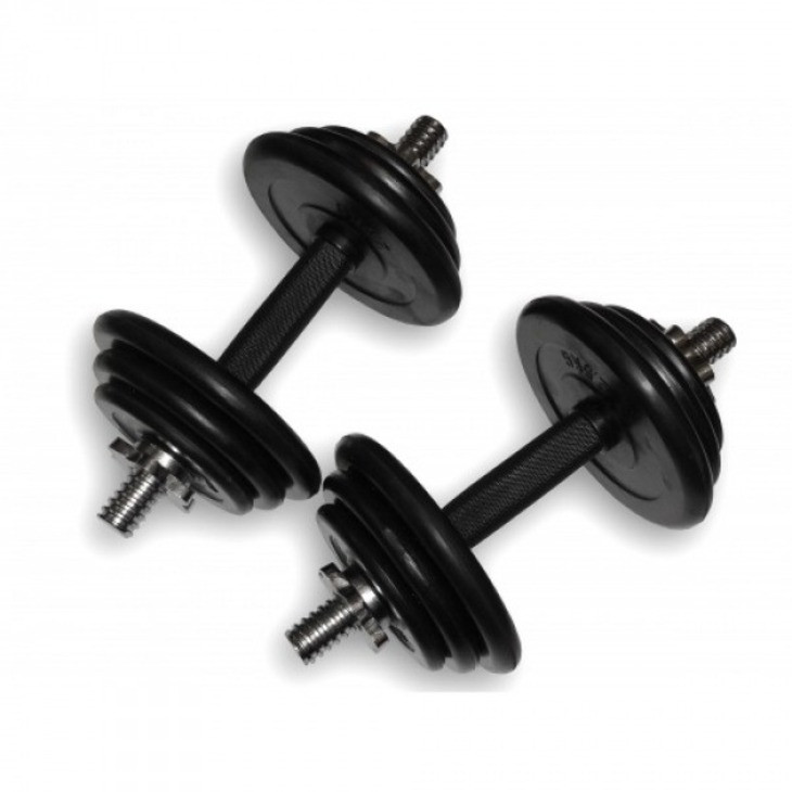 Гантелі складальні DB-01 Fitnessport 10224FS (ручка - каучук) 2 шт по 14,5 кг 