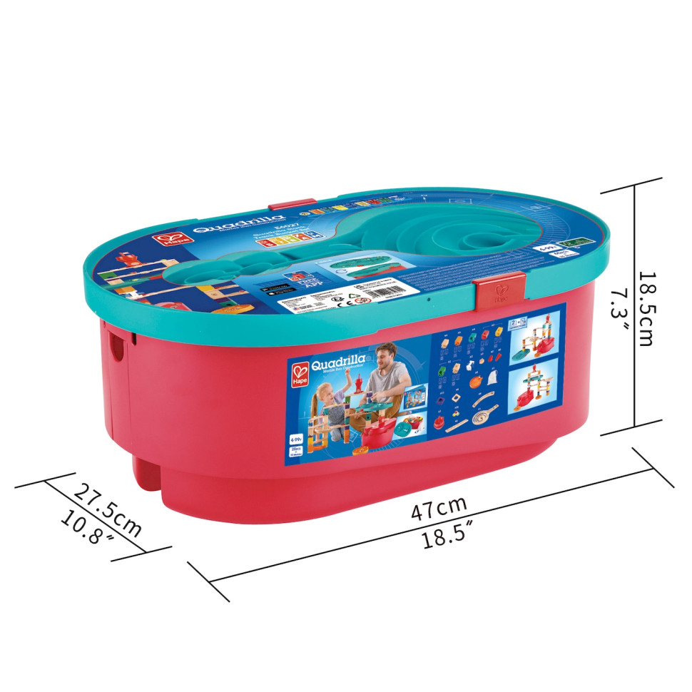 Конструктор-лабиринт Quadrilla в ящике Hape E6027, 58 деталей
