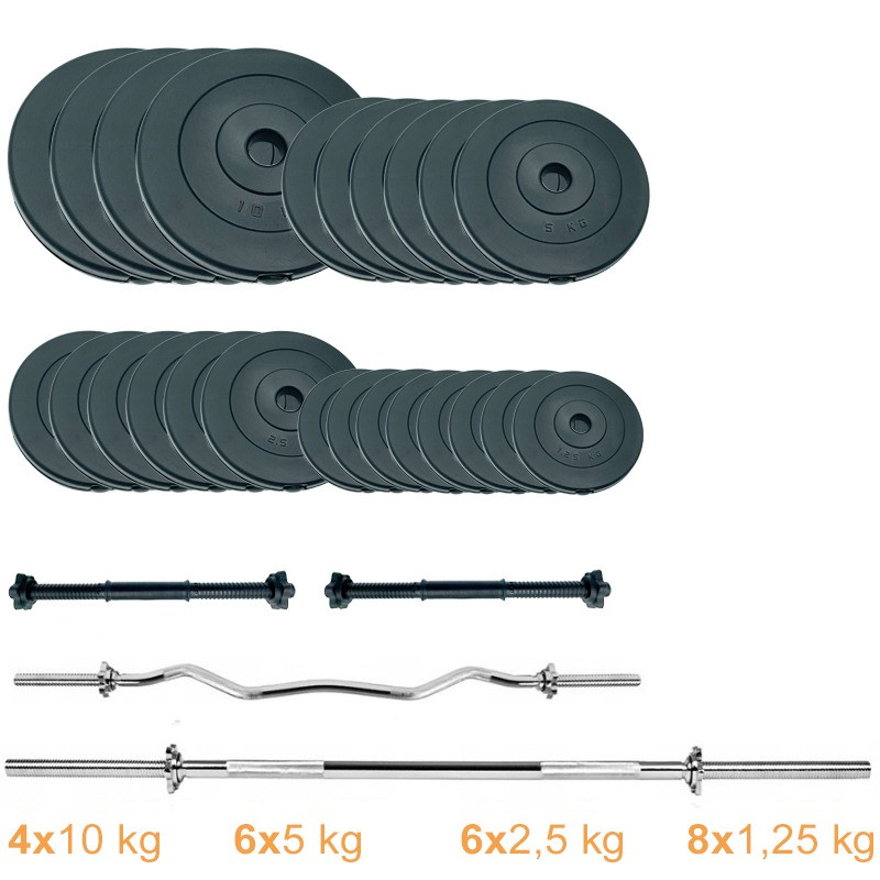 Набор штанг + гантели Gym Set 2 Rock Pro Newt NE-PL-SET2-110, 110 кг