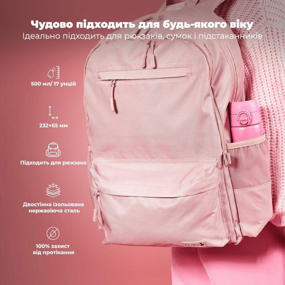 Пляшка для води вакуумна Vacuum Insulated ION8 I8TS500ROSEB 500 мл, Rose Bloom