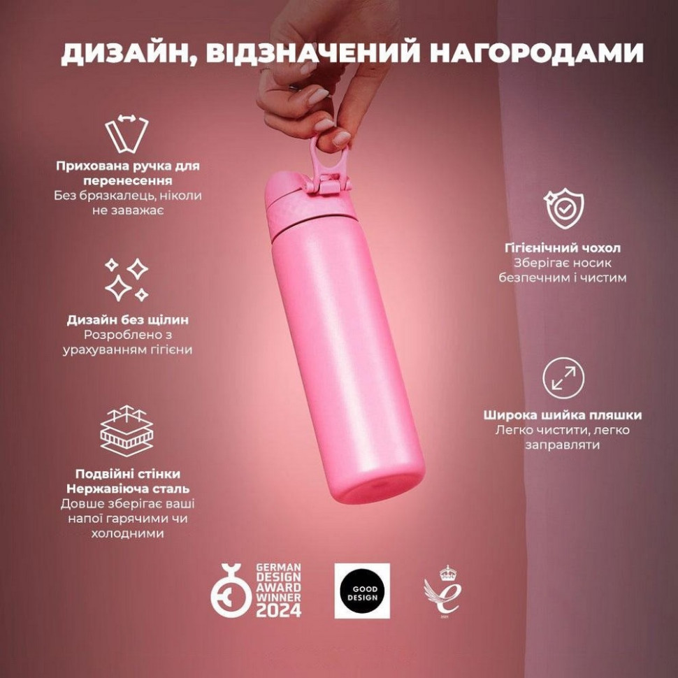 Пляшка для води вакуумна Vacuum Insulated ION8 I8TS500ROSEB 500 мл, Rose Bloom