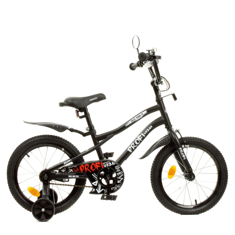 Велосипед детский PROF1 Y16252-1 16 дюймов, черный