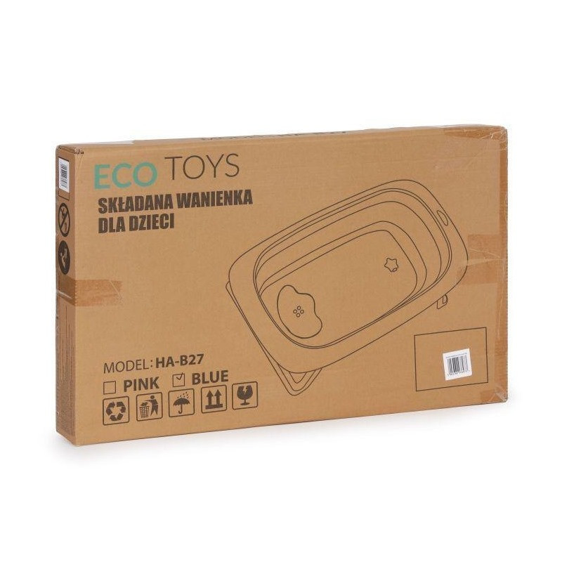 Детская ванночка для купания CARE Ecotoys HA-B27 BLUE раскладная