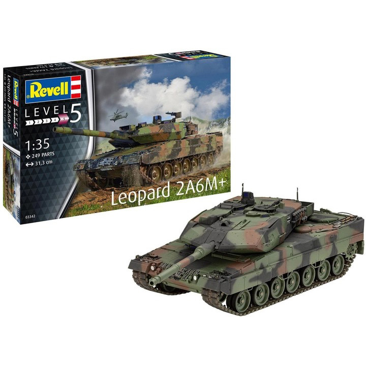 Сборная модель Танк Леопард 2 A6M+ Revell RVL-03342 уровень 5, 1:35