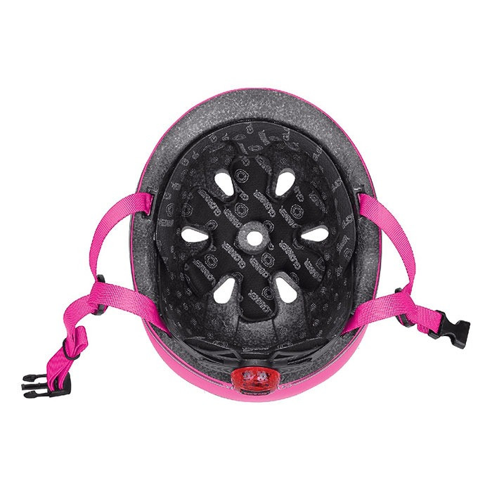 Детский защитный шлем EVO LIGHTS GLOBBER 506-110 с фонариком, розовый, XXS 45-51см