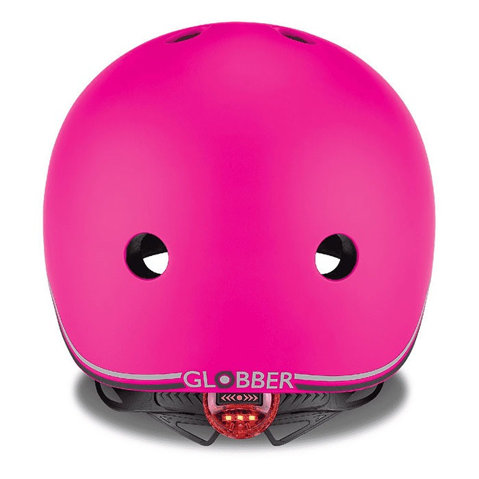 Детский защитный шлем EVO LIGHTS GLOBBER 506-110 с фонариком, розовый, XXS 45-51см