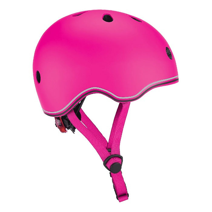 Детский защитный шлем EVO LIGHTS GLOBBER 506-110 с фонариком, розовый, XXS 45-51см