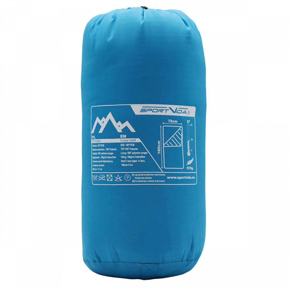 Спальный мешок (спальник) одеяло SportVida SV-CC0060 Sky Blue/Grey