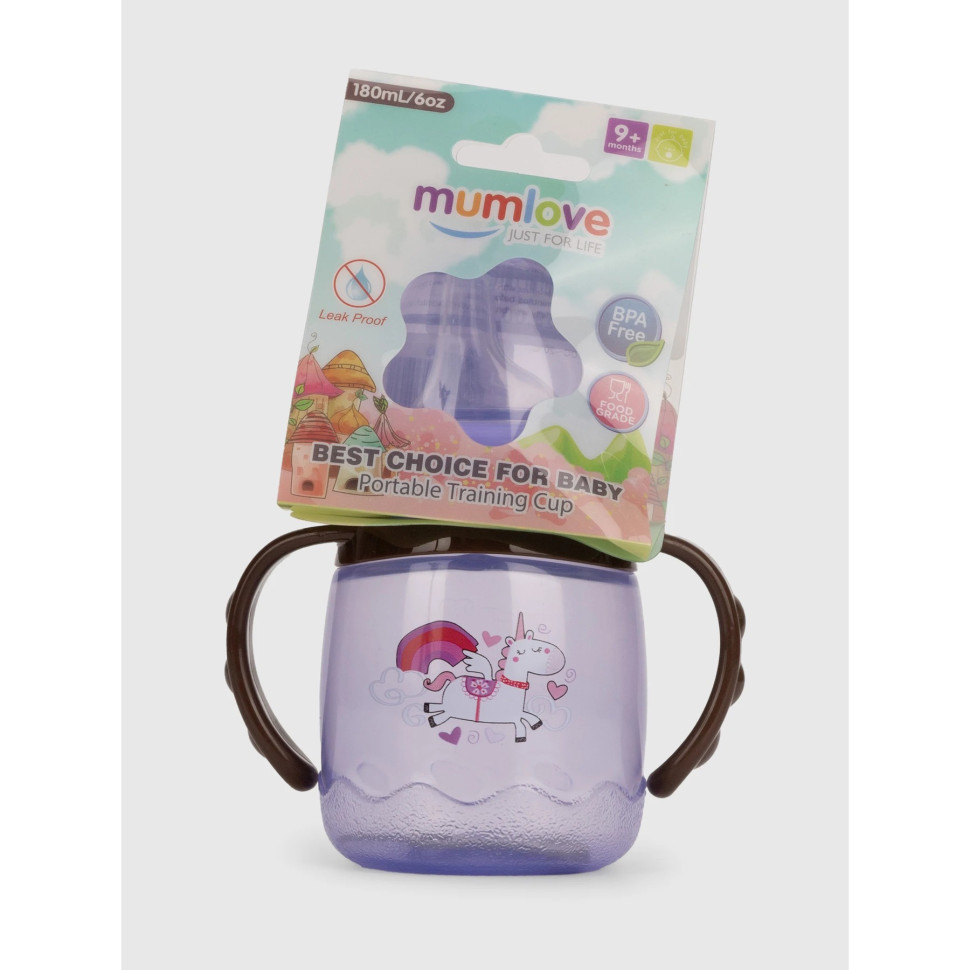 Поїльник з силіконовим носиком Mega Zayka MGZ-0314(Violet) 180 мл