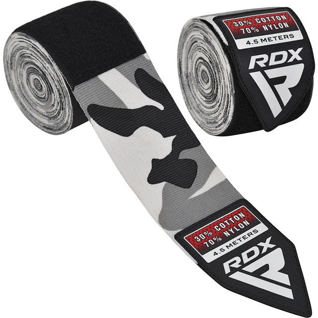 Бинты для бокса WX Professional Boxing Hand Wraps Camo RDX Inc Limited HWX-RC+ Grey 4.5 м